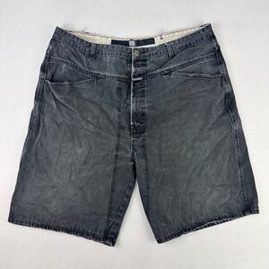 Marithe Francois Girbaud Jean Shorts Mens 42 Black Denim Baggy Hip Hop Y2K Jorts